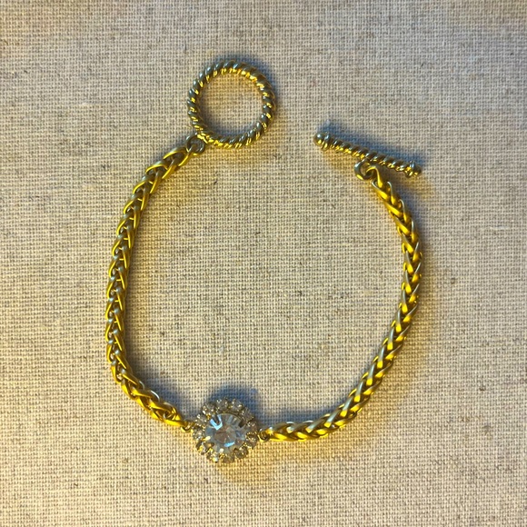 ✨ Gold Plated Swarovski Crystal Snake Chain Bracelet - Picture 2 of 5